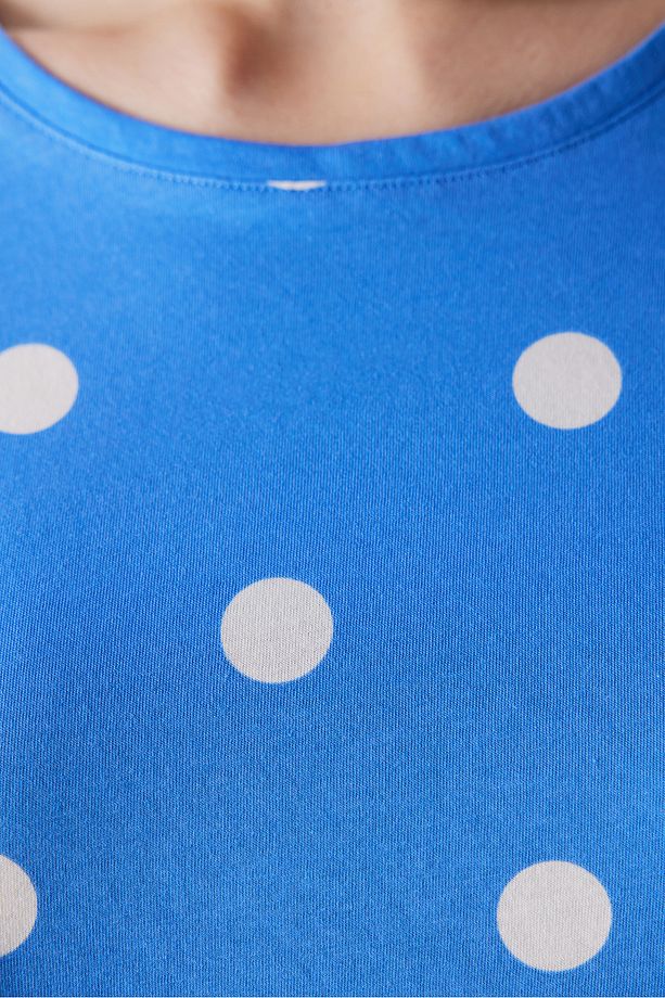 White Dotted Pantolon Pijama Takımı - 4