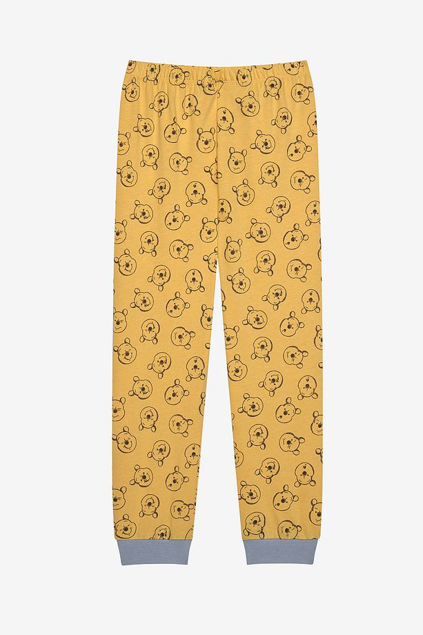 Pamuklu Unisex Winnie Pooh Sarı Pijama Takımı - 3