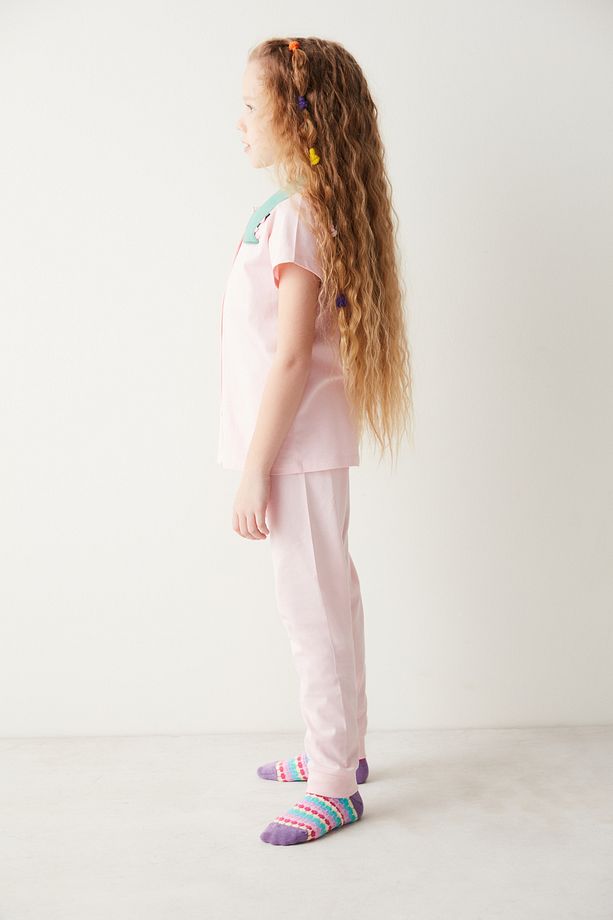 Kız Çocuk Dino Pijama Takımı - 3