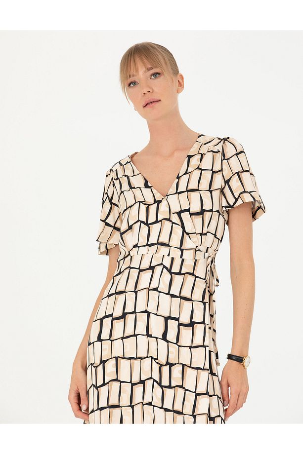 Siyah Regular Fit Dokuma Elbise 50272970-VR046 - 4