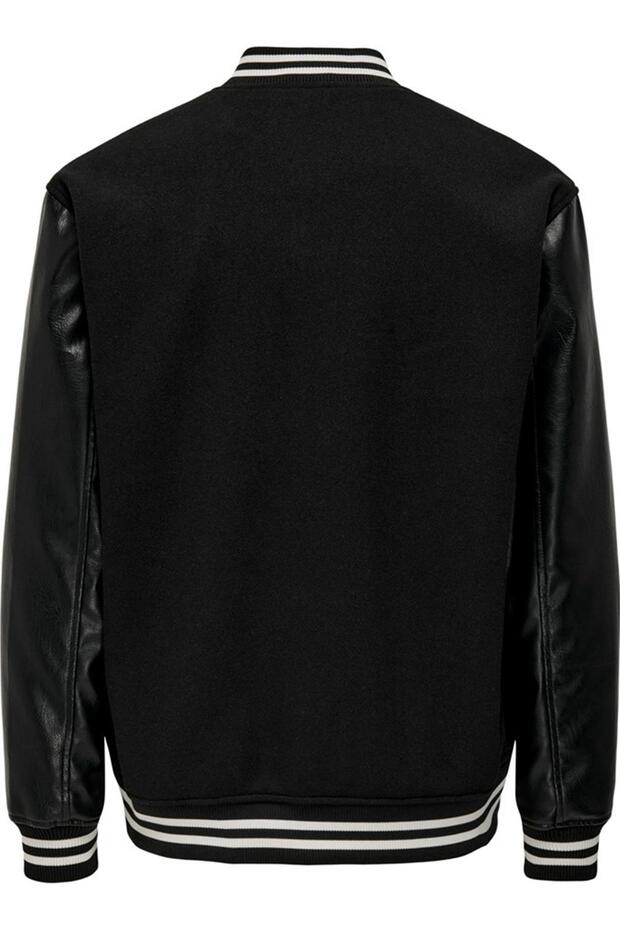 ONSJAY VARSITY 23 JACKET OTW SİYAH - 2