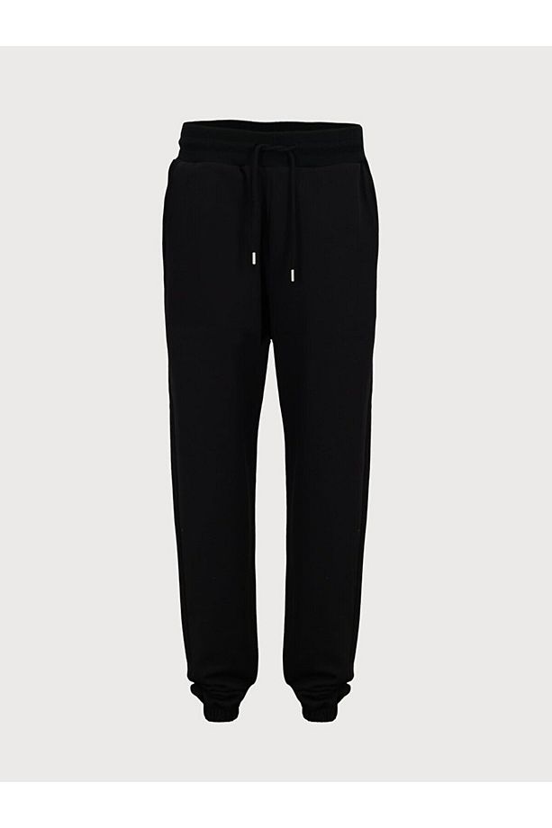 Sloganlı Jogger Regular Fit Siyah Eşofman - 1