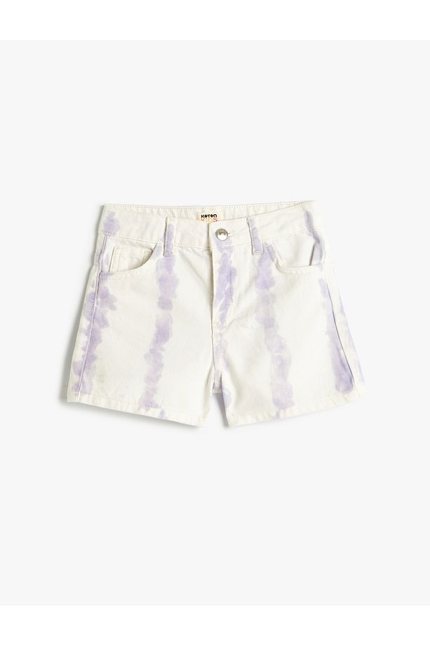 Kot Şort Mini Batik Desenli Pamuklu - 1