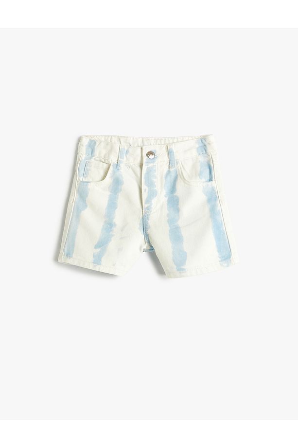 Kot Şort Mini Batik Desenli Pamuklu - 1