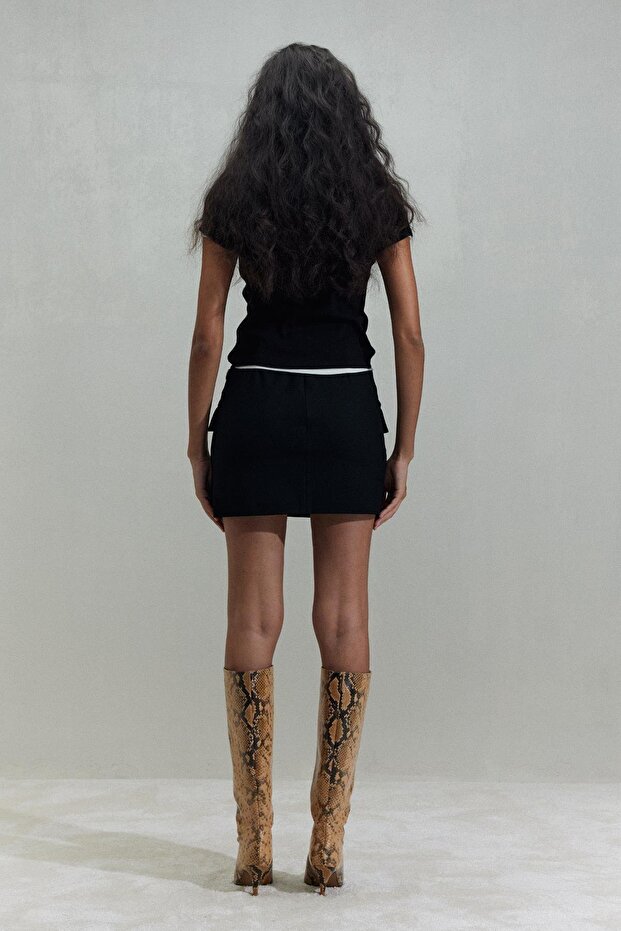 Siyah Evia Basic Tişört - 4