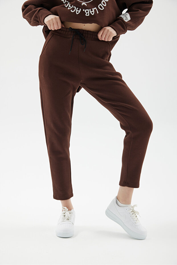 KISA PAÇA BELİ LASTİKLİ CEPLİ RAHAT ÖRME PANTOLON EŞOFMAN - 4