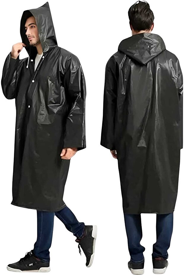 Men's Windproof Hooded Raincoat Eva Raincoat