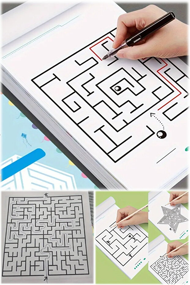 192 Pattern Concentration Maze Tutorial Book, Student Thinking Development Attention Game Puzzle Intelligence - 4