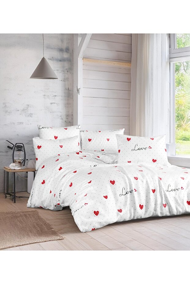 Single Love Heart Duvet Cover Set, 155X215 Duvet Cover + Pillowcase