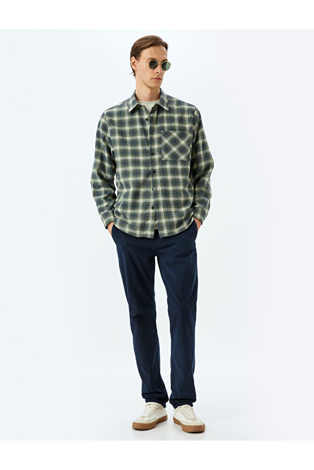 Slim Fit Cotton Gabardine Trousers