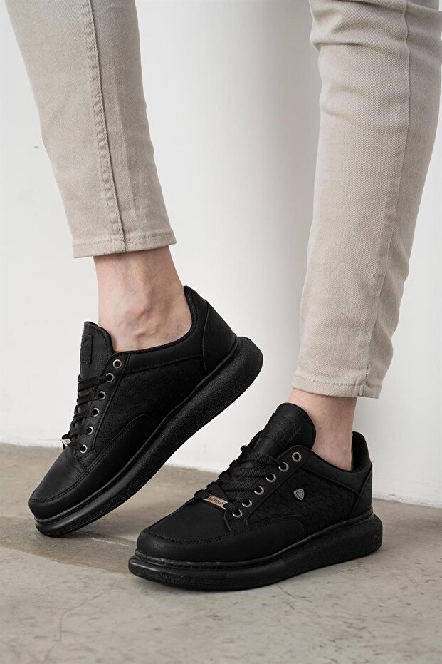 059 Black Color Black Sole Men's Casual Shoes