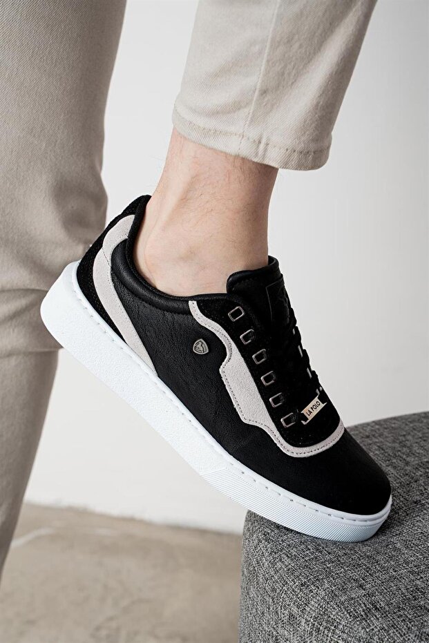 Men's Casual Black Beige White Sneaker Shoes