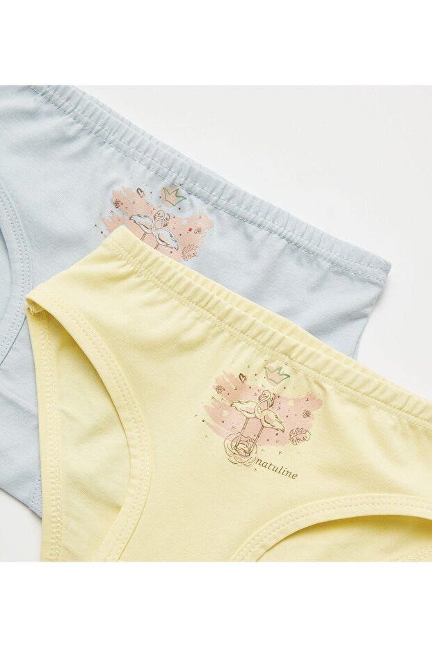Girl's Organic Cotton Lycra Panties 4-Pack Kuğulu 5806-4