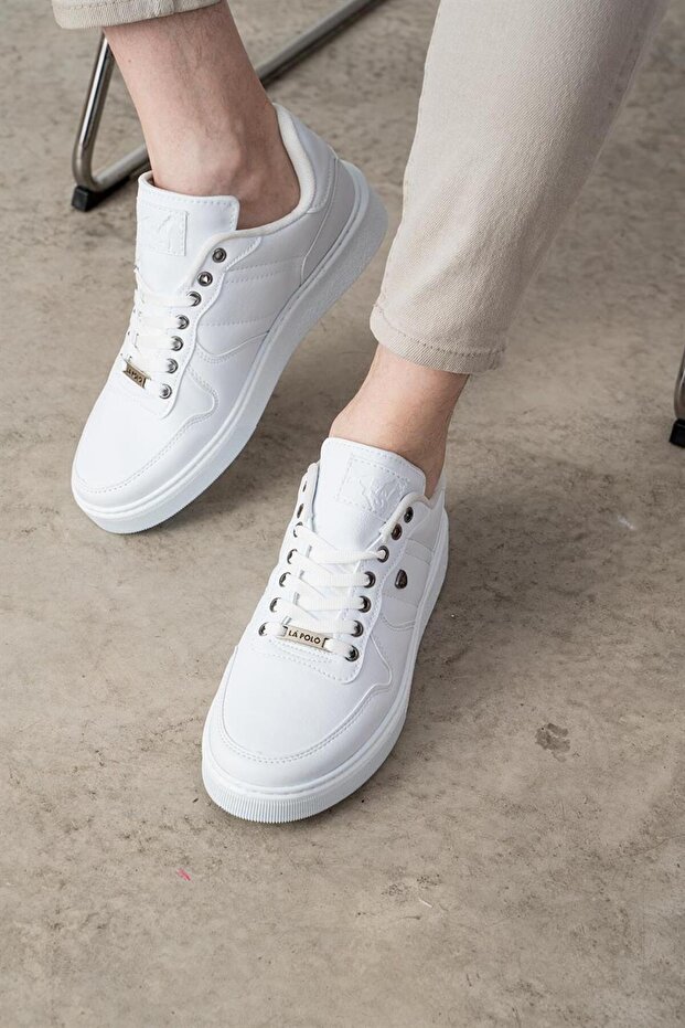 303 White Color White-Soled Unisex Casual Shoes