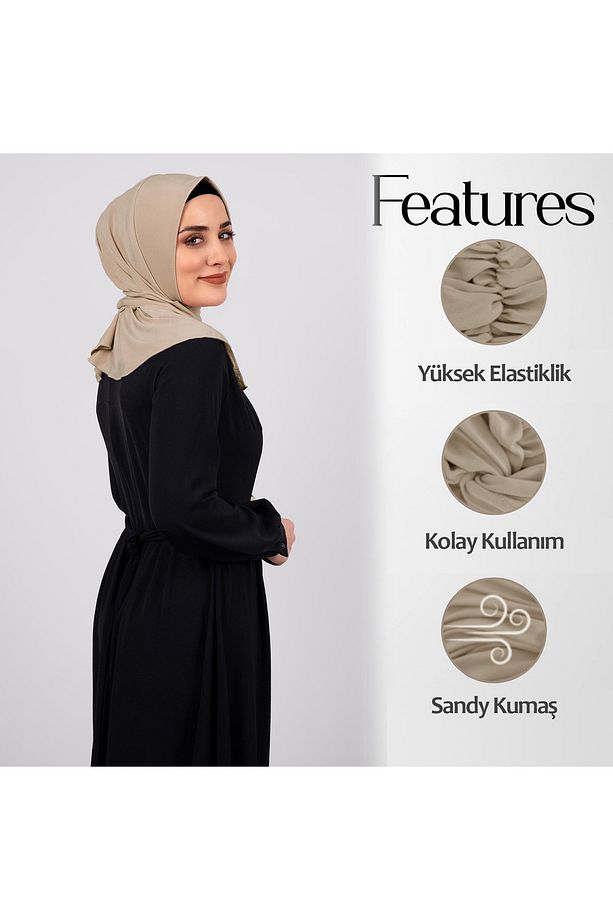 Çıtçıtlı Şal - Tesettür Bone - Bone Eşarp- Hazır Bone Şal- Tasarım Bone Modelleri - 4