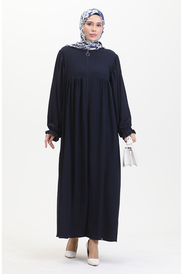 Robadan pleated abaya 1052-04 navy blue