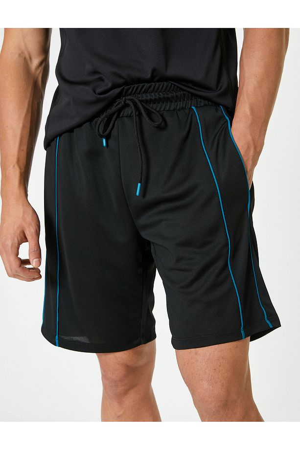 Kısa Spor Şort Beli Bağcıklı Cepli - 5