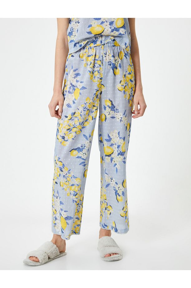Pijama Altı Beli Bağcıklı Fırfırlı Pamuklu - 3
