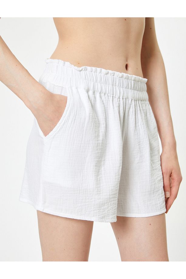 Mini Pamuklu Şort Beli Lastikli - 5