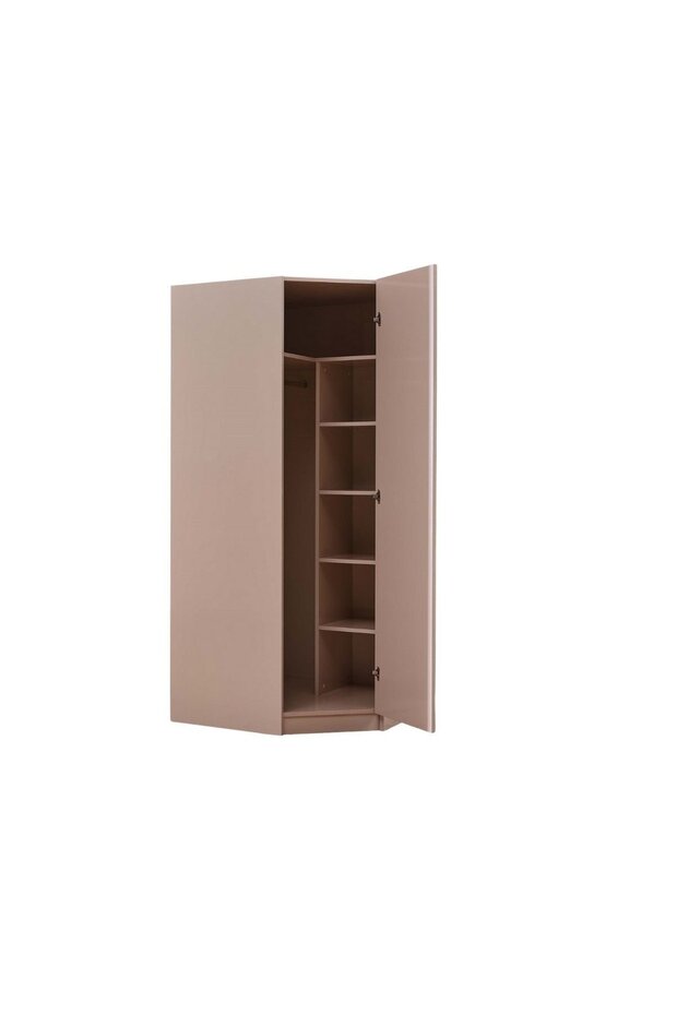 Corner Tek Kapaklı Raflı Askılı Köşe Zincir Dolap / Gardrop / Yüklük - 3
