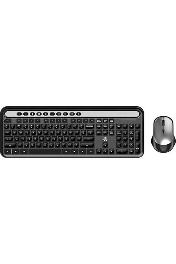 CS500 Siyah Kablosuz İngilizce Q Slim Klavye + Mouse Set - 1