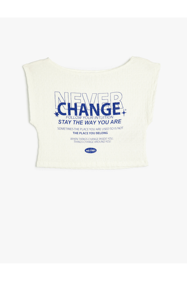 Bürümcük T-Shirt Slogan Printed Short Sleeve Crew Neck Slim Fit
