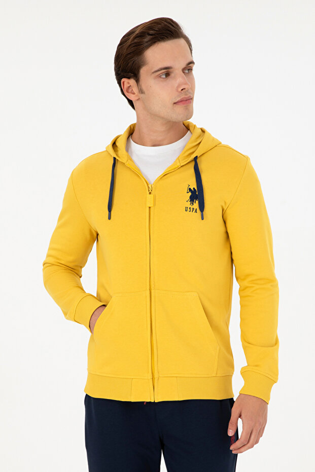 Men's Yellow Knitted Cardigan 50289028-Vr094