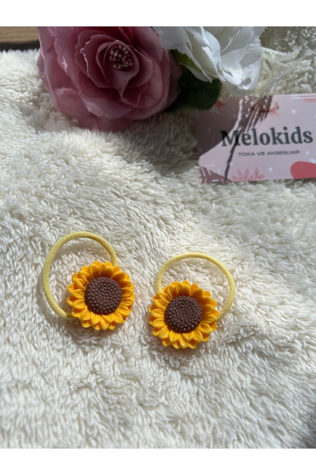 Set of 2 Elastic Sunflower Buckles