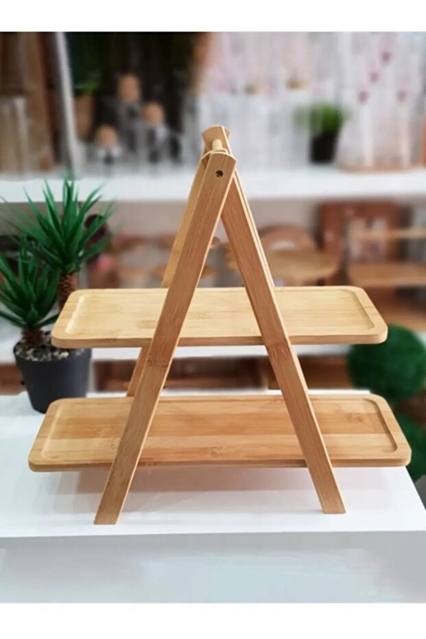 Bamboo 2-Tier Rectangular Spice Stand, Spice Rack, Organizer, Organizer, Presentation Holder