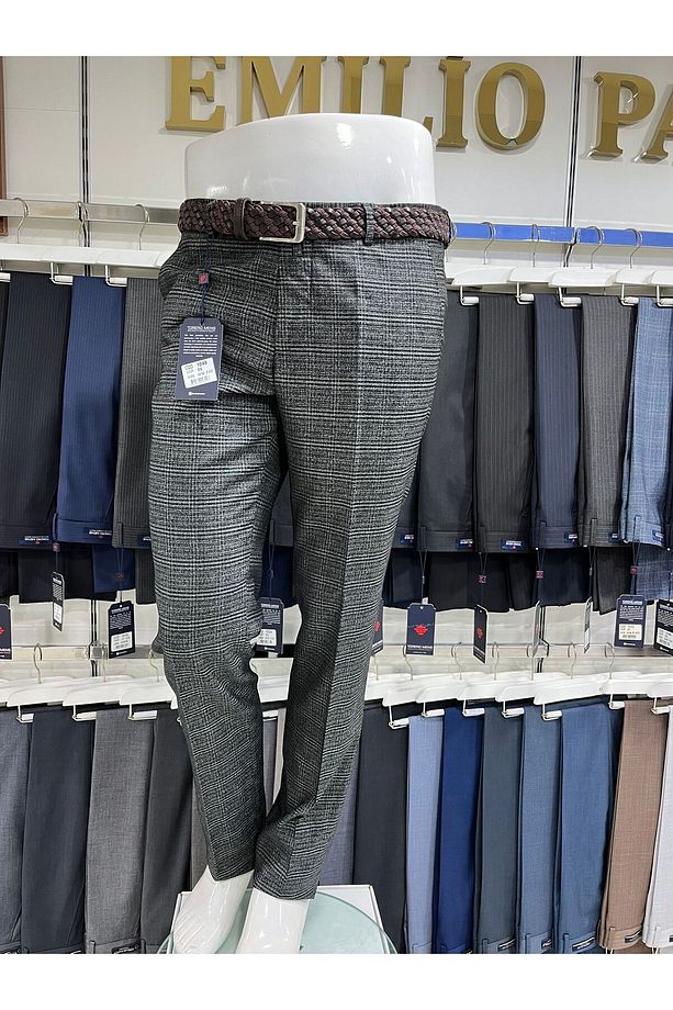 KARELİ EN BOY LİKRALI KUMAŞ PANTOLON REGULAR FIT - 2