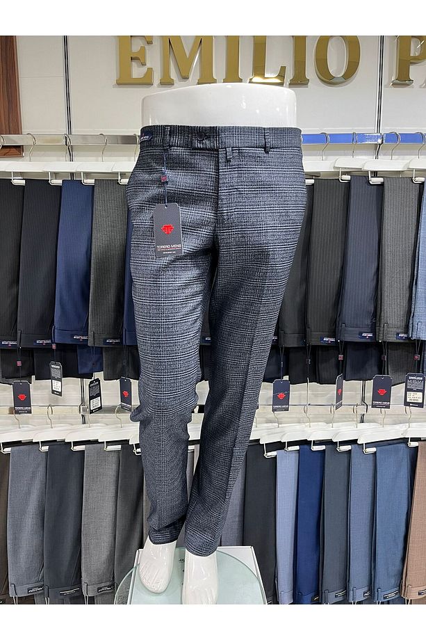 KARELİ EN BOY LİKRALI KUMAŞ PANTOLON REGULAR FIT - 2