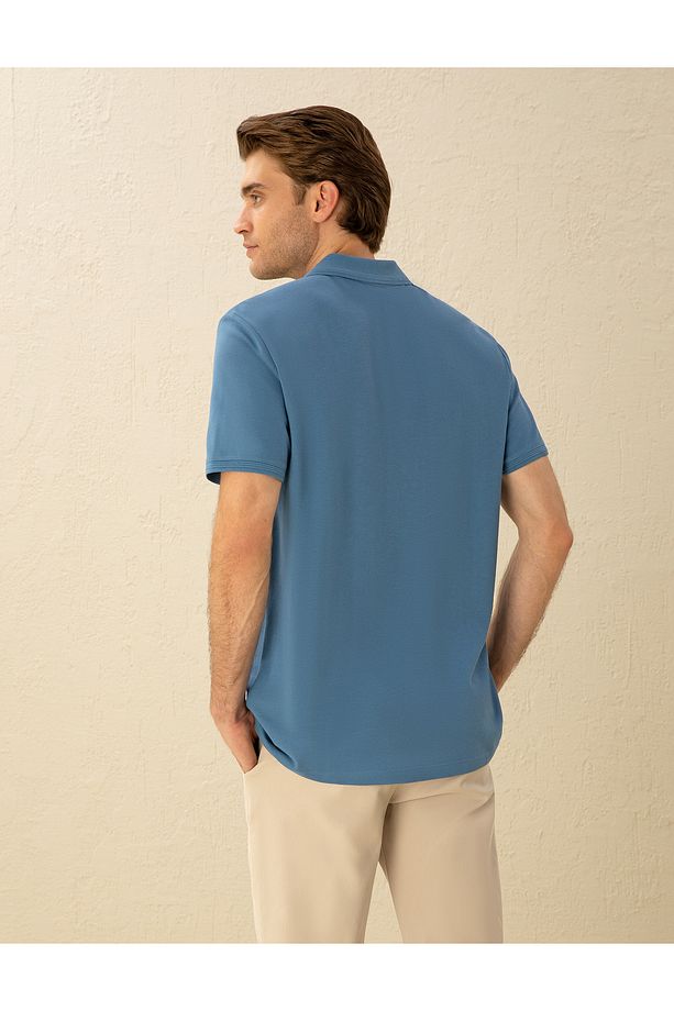 Koyu Mavi Regular Fit Basic Tişört 50291576-vr032 - 5