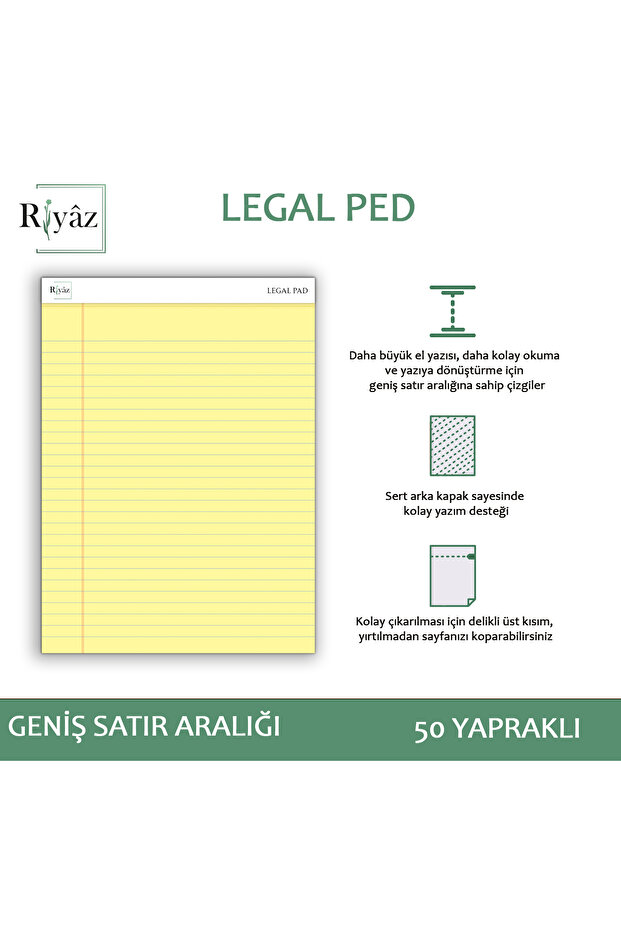 3 قطع من الوسادة القانونية - لحامل الملاحظات ولوحة الملاحظات والكمبيوتر المحمول، 50 ورقة، مجموعة واسعة من الخطوط - 4