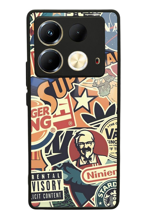 Infinix Note 40 Glossy Phone Case with Retro Brand Design