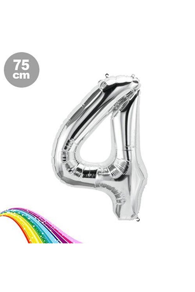 4 عدد بالونات فويل فضية (75 سم)