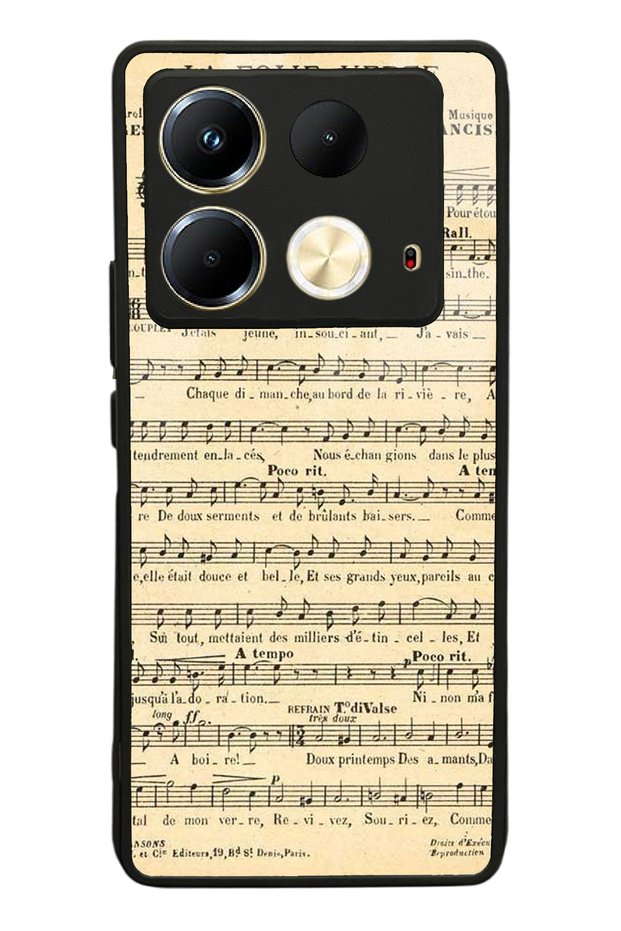 Infinix Note 40 Glossy Phone Case with Music Notes Design