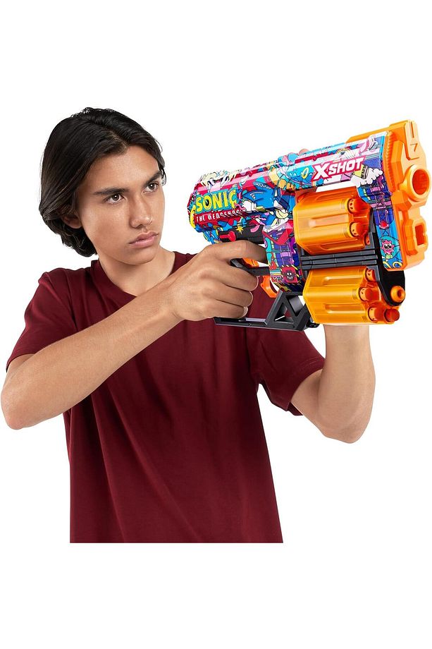 XShot Sonic Görünümü ile X-Shot Skins Dread Dart Blaster - 12 Dartlı Köpük Atıcı - 5