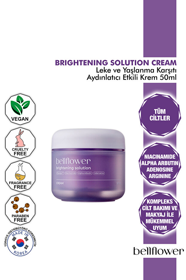 Anti-spot and anti-wrinkle brightening solution cream with arbutin and adenosine, 50ml