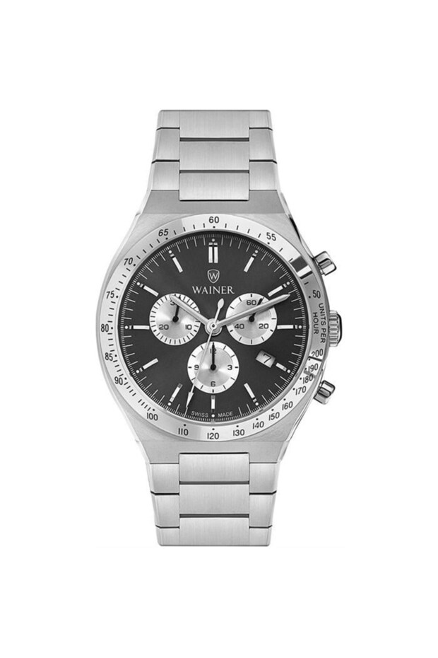 Wa.10100-C Quartz Swiss Made 42 mm Gray Metal Cord Men's Wristwatch with Chron