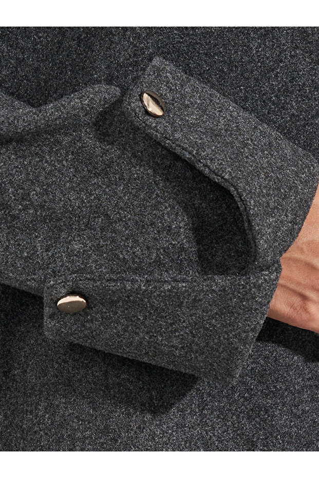 سترة كبيرة الحجم من الصوف الطويل - 3