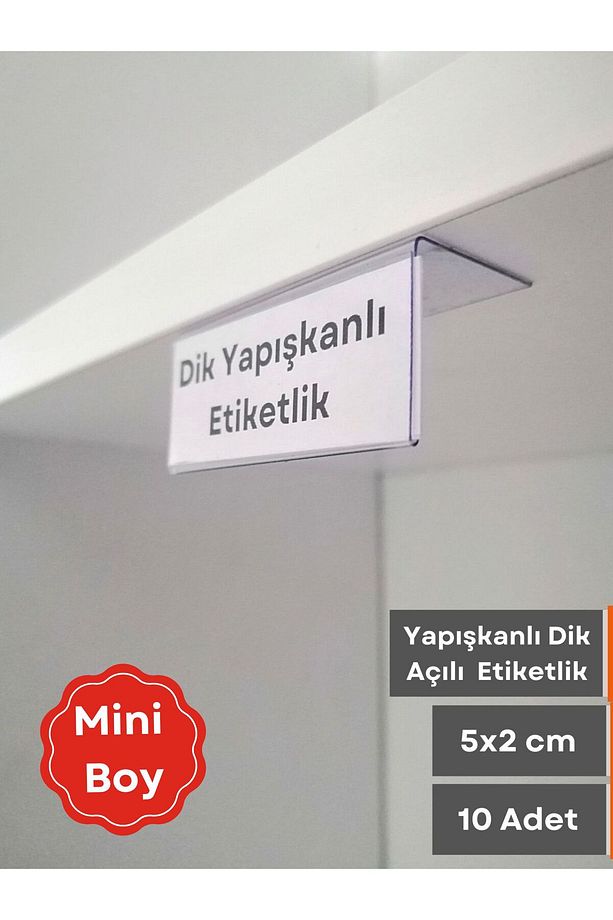 10 Adet Pvc Etiketlik Raf Önü Dik Yapışkanlı 5x2 Cm Vitrin Etiketliği, Raf Önü Etiketlik İsimlik 2 - 1