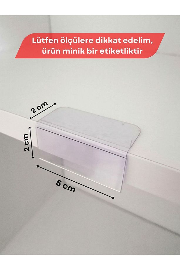 10 Adet Pvc Etiketlik Raf Önü Dik Yapışkanlı 5x2 Cm Vitrin Etiketliği, Raf Önü Etiketlik Isimlik - 3