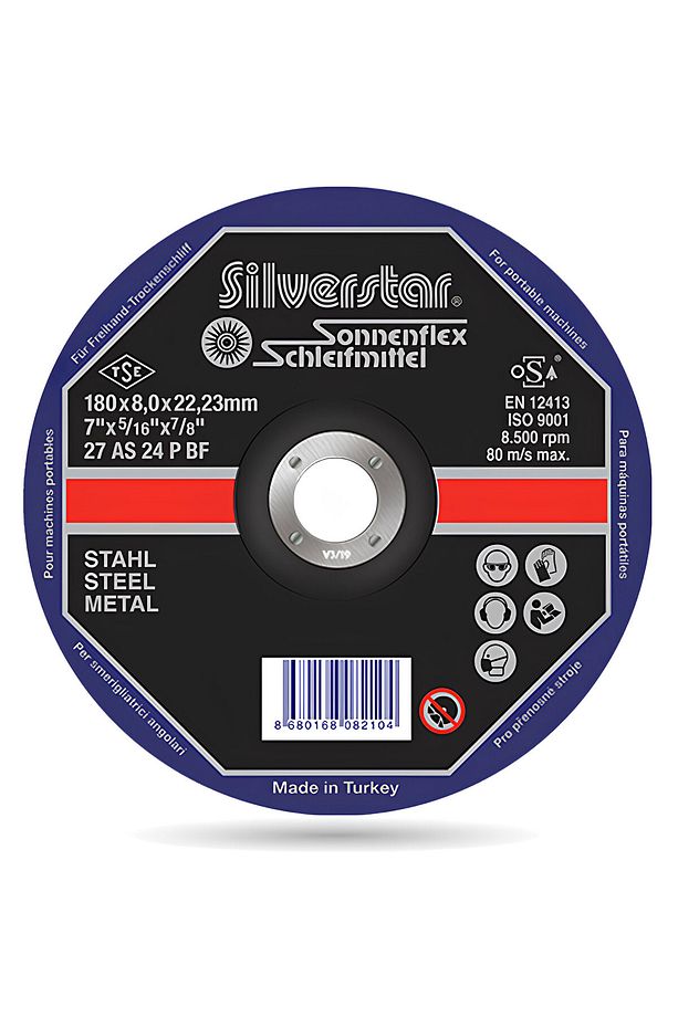 Sonnenflex Metal Kesici Taş Disk Taşlama Spiral Demir Kesme Diski 180x8.0x22.23 mm - 4