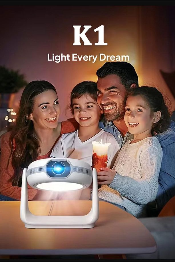 Taşınabilir Sinema Projektörü 4K Şarjlı Bluetooth Android Akıllı Hoparlörlü Işıklı Gerçek 4K - 6