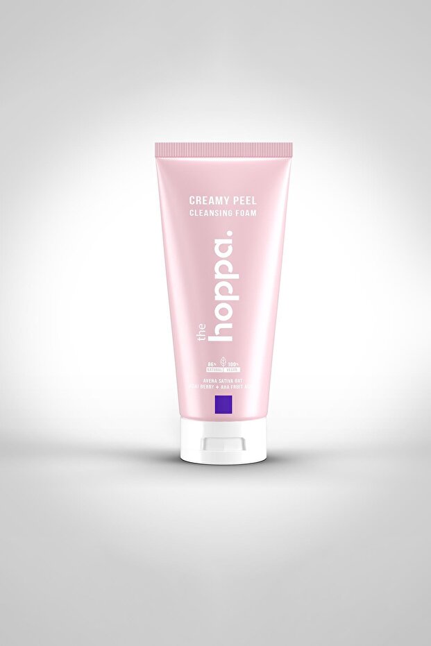 200 ML Soft Peeling Effect Cream Cleanser - Foam Oat Milk + Acai Grape + AHA Fruit Acids - 8