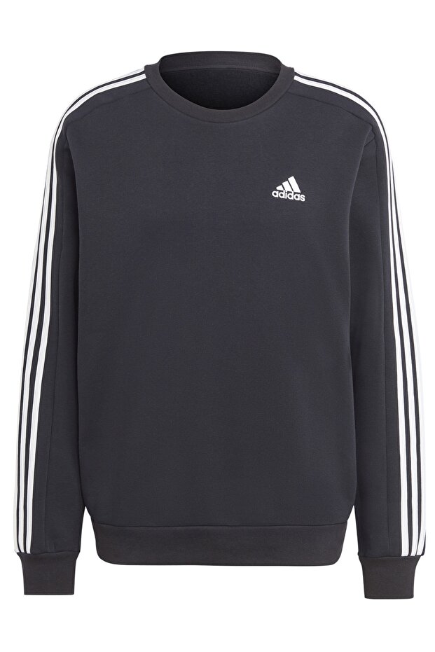 Essentials Fleece 3-Stripes Men's Casual Sweatshirt Ib4027 Black