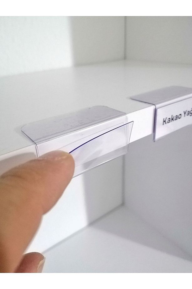 10 Adet Pvc Etiketlik Raf Önü Dik Yapışkanlı 5x2 Cm Vitrin Etiketliği, Raf Önü Etiketlik Isimlik - 6