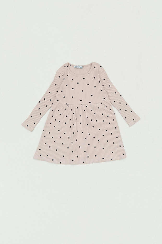 Polka Dot Ribbed Girl's Dress