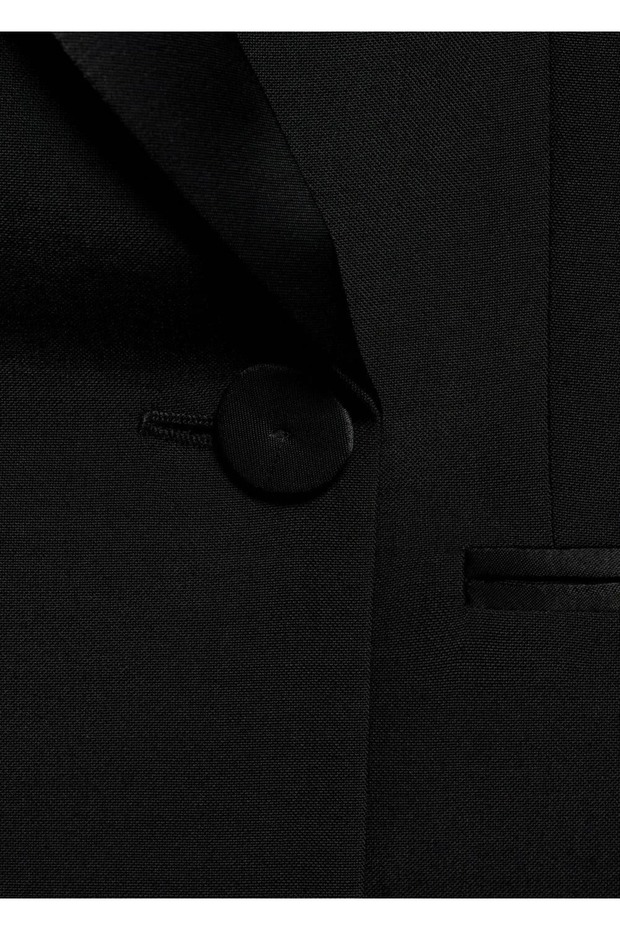 Saten yaka blazer ceket - 7