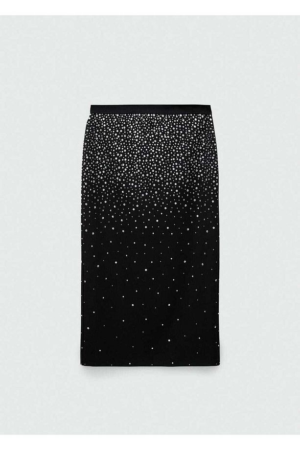 Strass taşlı midi etek - 3